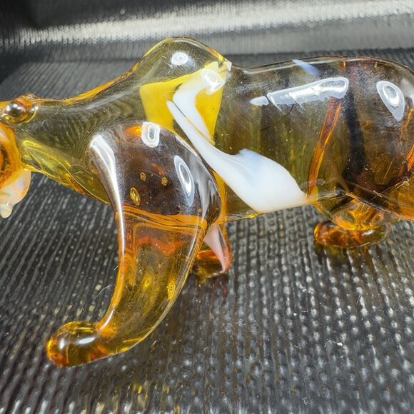 Venetian Art Glass Hand Blown Tiger Cat Hand Made Italian Glass Figurine Figure - Picture 6 of 14